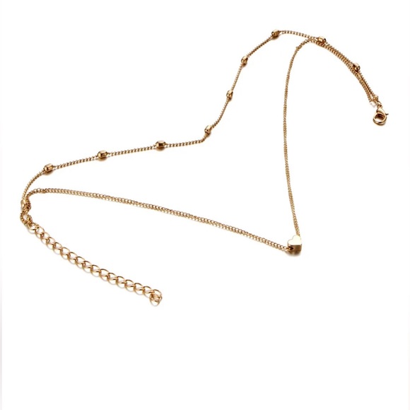 Layered Silver Small Heart Pendant Necklace - Picture 5 of 6